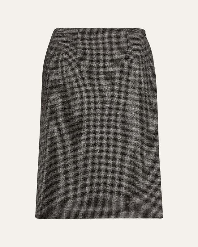 Reversible Midi Wool Suit Skirt